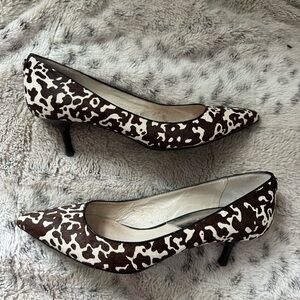 Michael Kors Real Calf Hair Animal Print Kitten Heels